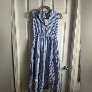 NWT Brovave Blue and White striped dress